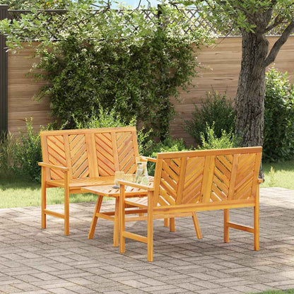 Garten Lounge Set Braun Massivholz Akazie