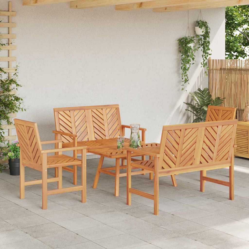 Garten Lounge Set Braun Massivholz Akazie