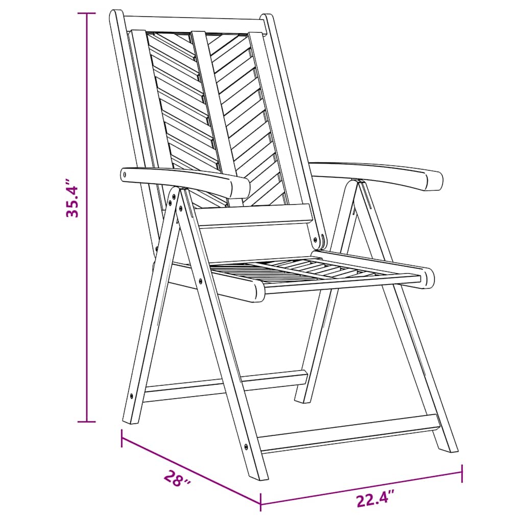 Recliner 4 pcs Braun 57 x 71 x 90cm Holz