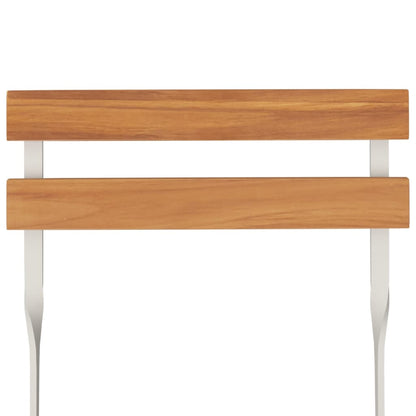 3-tlg. Bistro-Set Klappbar Massivholz Akazie und Stahl