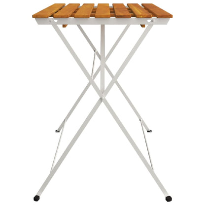 Bistro Bord Sammenklappeligt 100x54x71 cm Massivt akacietræ og stål