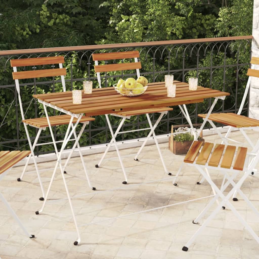 Bistro Bord Sammenklappeligt 100x54x71 cm Massivt akacietræ og stål
