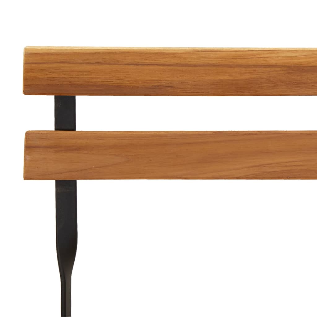 3-delt Bistrosæt Foldbart massivt træ teak og stål