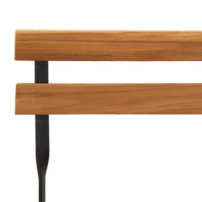 3-delt Bistrosæt Foldbart massivt træ teak og stål