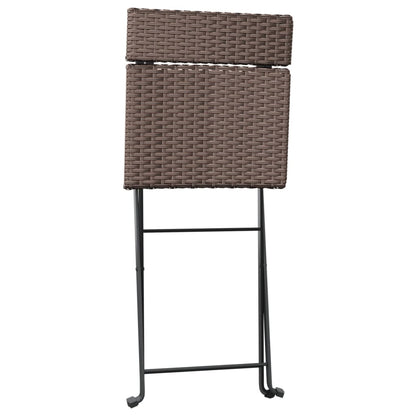 3-tlg. Bistro-Set Klappbar Braun Poly Rattan