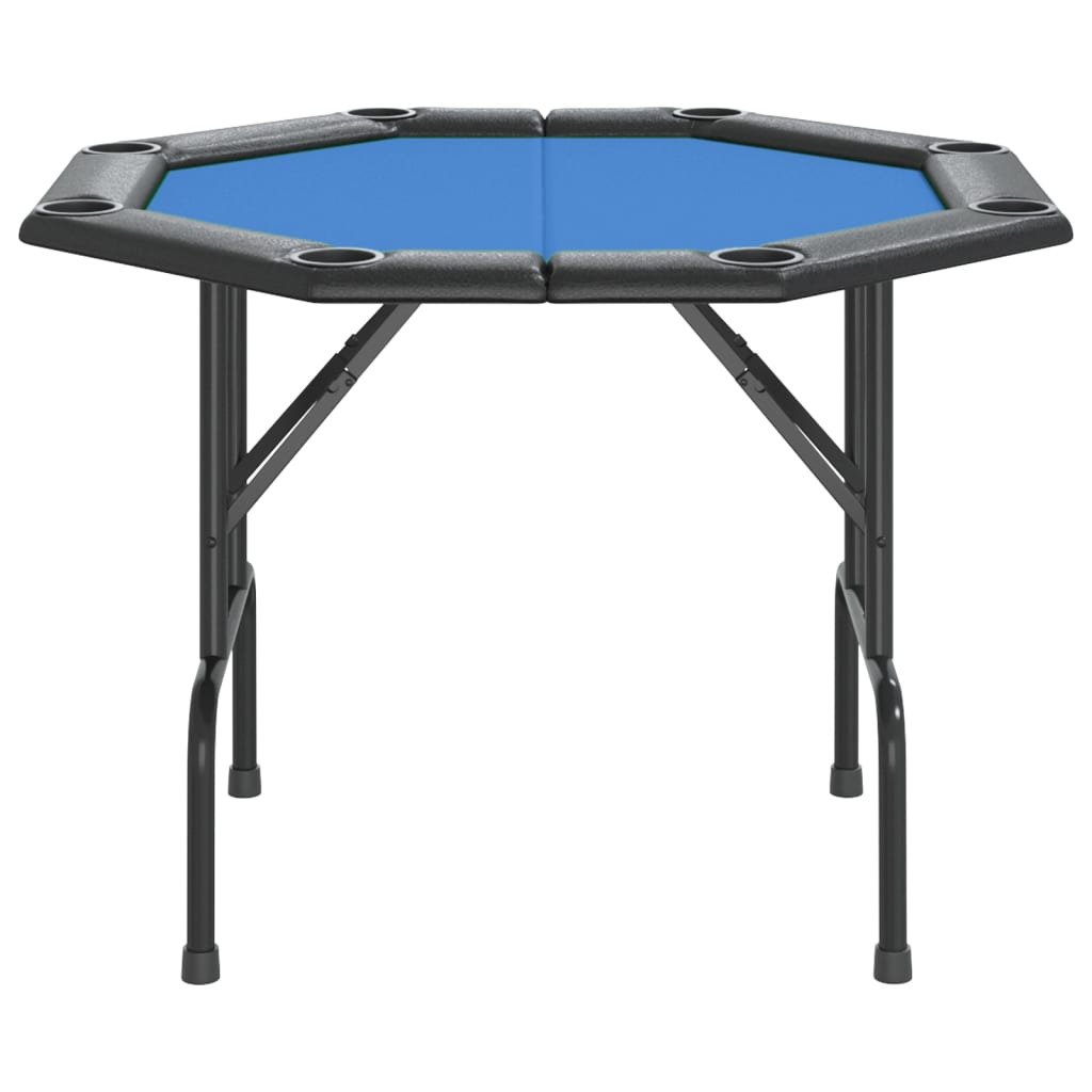 Pokertisch Klappbar 8 Spieler Blau 108x108x75 cm