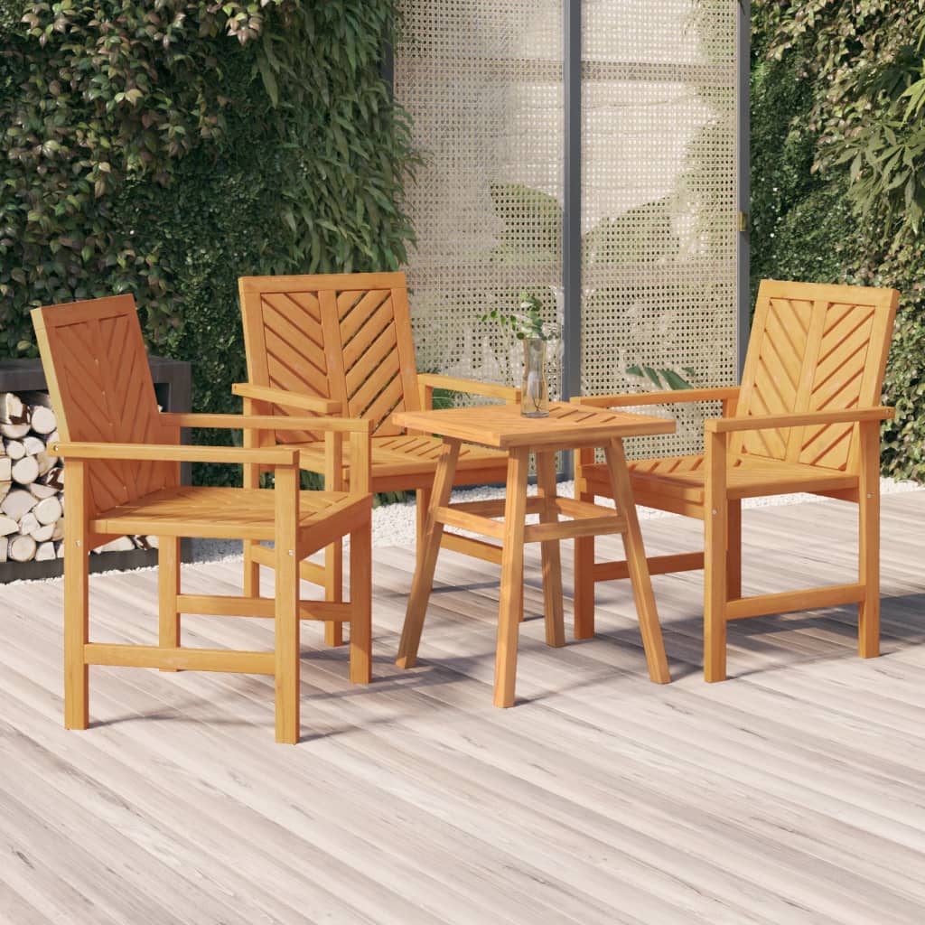 Garten-Essstühle 3 Stk. Massivholz Akazie