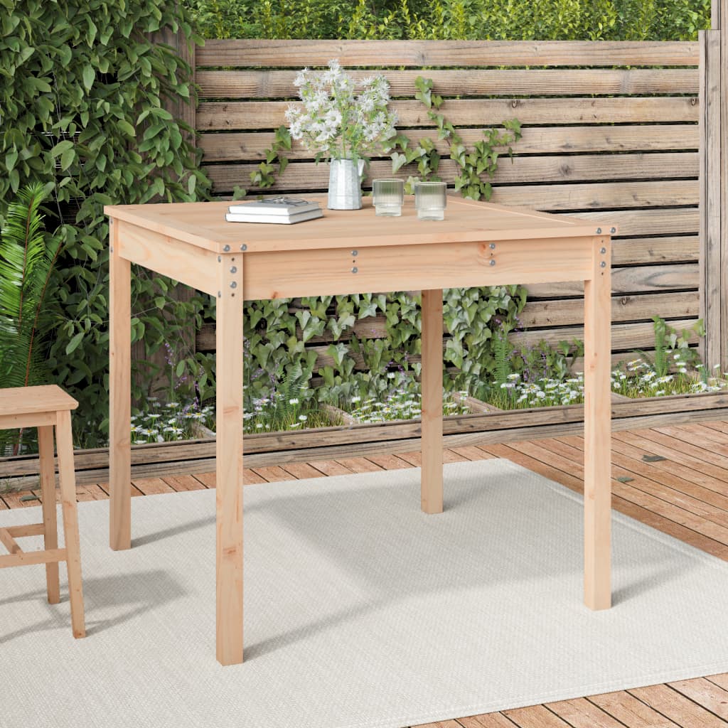 Havebord 82,5x82,5x76 cm massivt fyrretræ