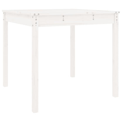 Gartentisch Weiß 82,5x82,5x76 cm Massivholz Kiefer