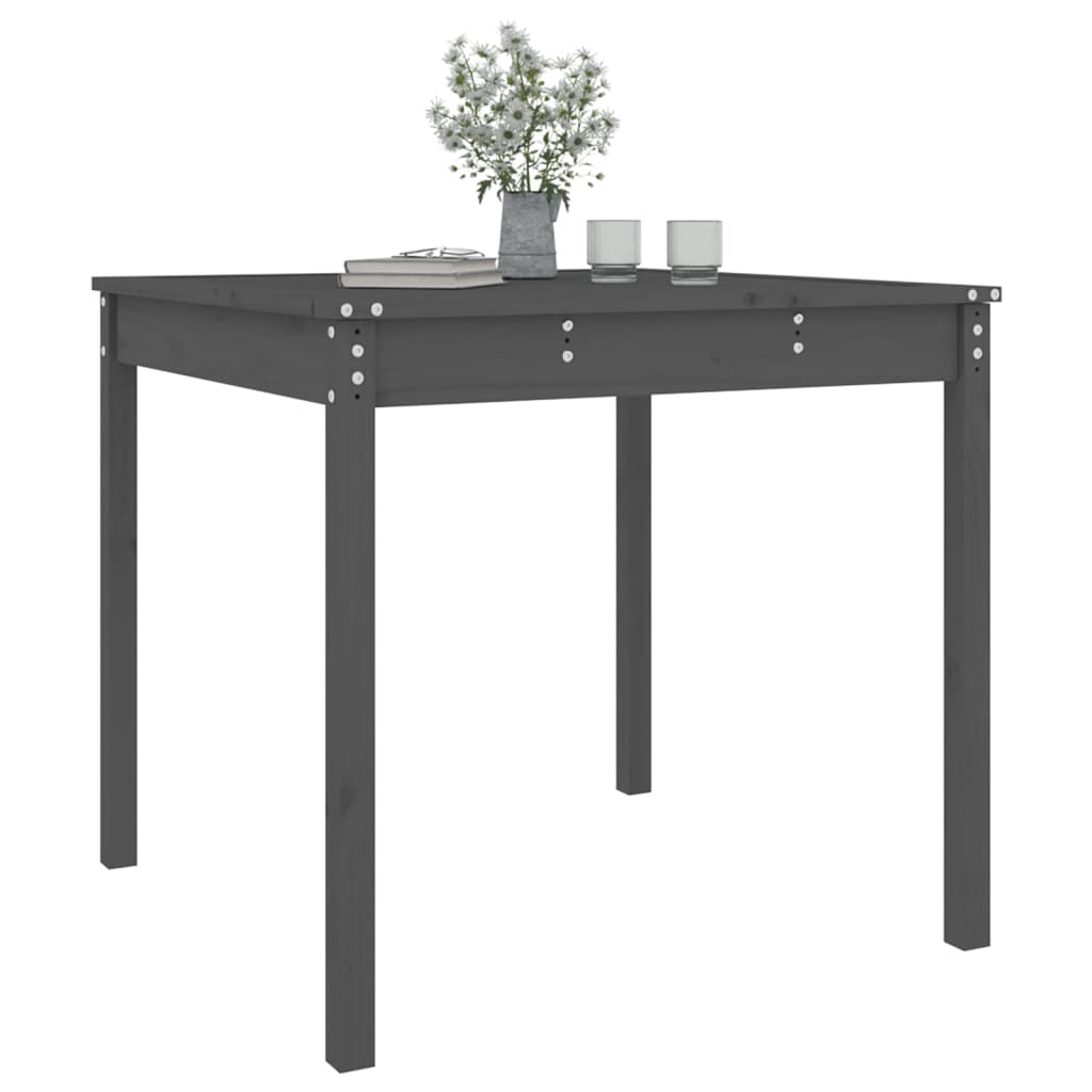 Gartentisch Grau 82,5x82,5x76 cm Massivholz Kiefer