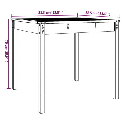 Gartentisch Grau 82,5x82,5x76 cm Massivholz Kiefer