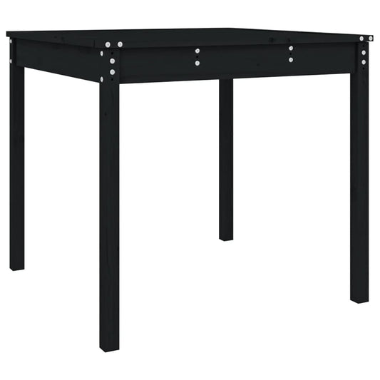 Gartentisch Schwarz 82,5x82,5x76 cm Massivholz Kiefer