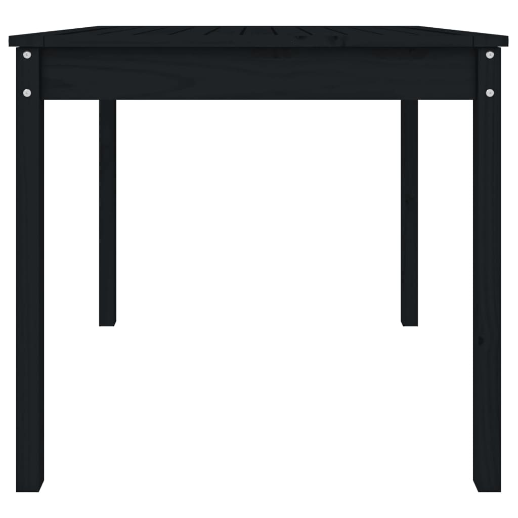 Gartentisch Schwarz 82,5x82,5x76 cm Massivholz Kiefer