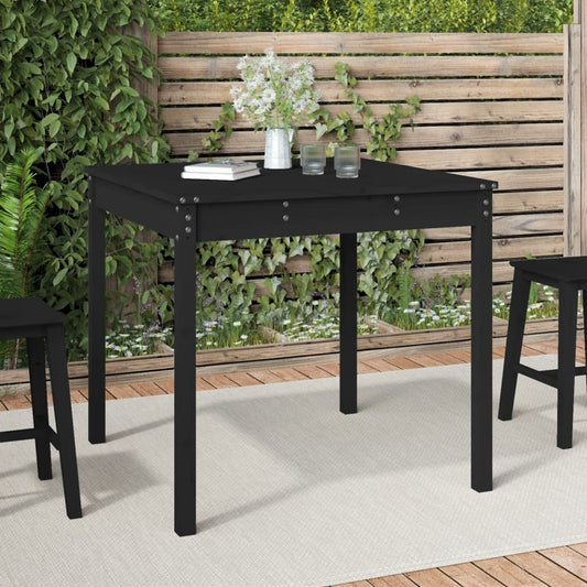 Gartentisch Schwarz 82,5x82,5x76 cm Massivholz Kiefer