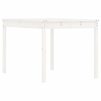 Gartentisch Weiß 121x82,5x76 cm Massivholz Kiefer