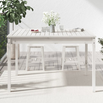 Gartentisch Weiß 121x82,5x76 cm Massivholz Kiefer