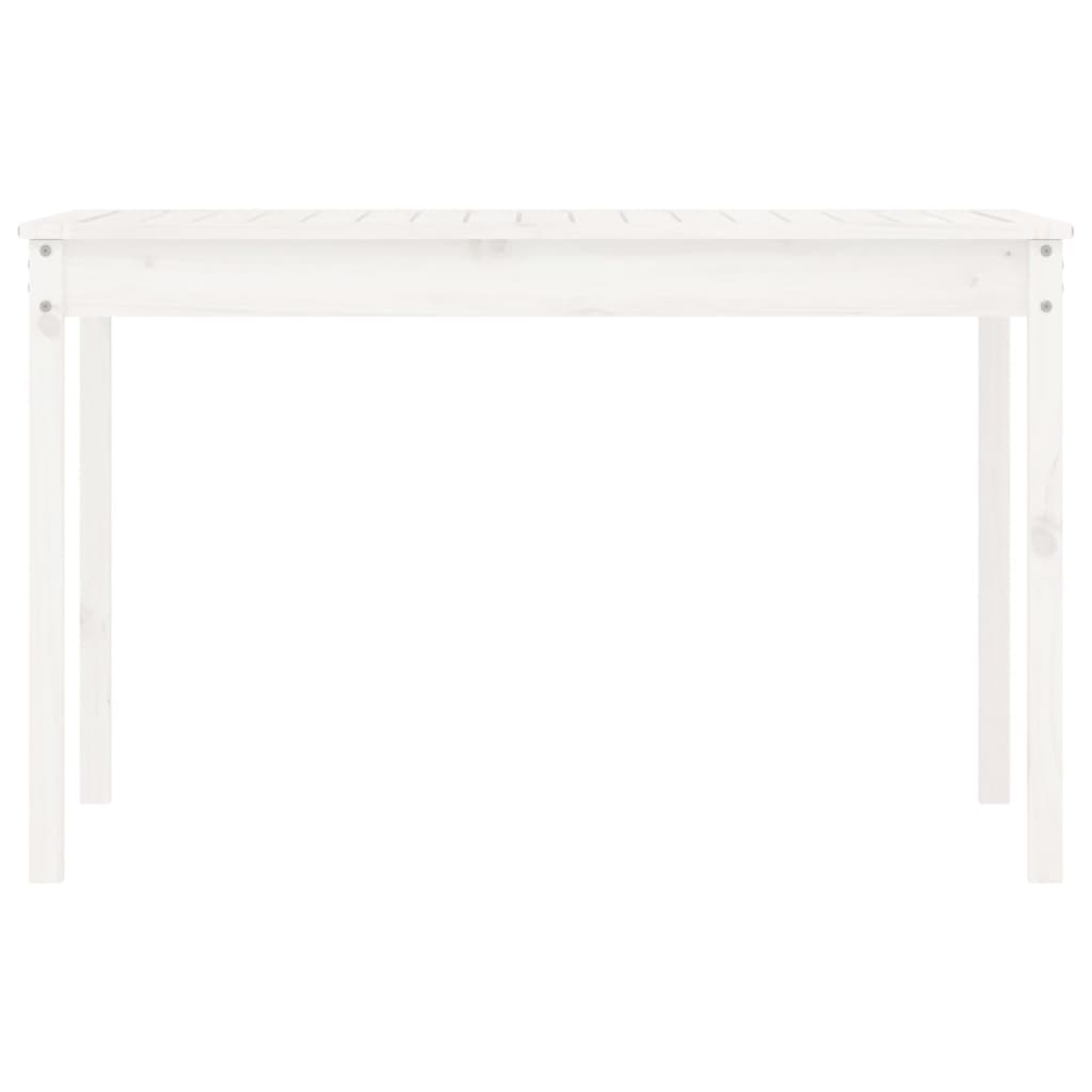 Gartentisch Weiß 121x82,5x76 cm Massivholz Kiefer