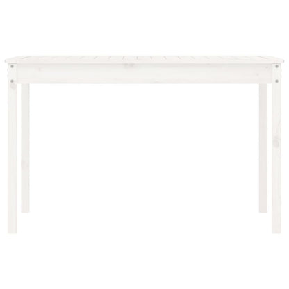 Gartentisch Weiß 121x82,5x76 cm Massivholz Kiefer