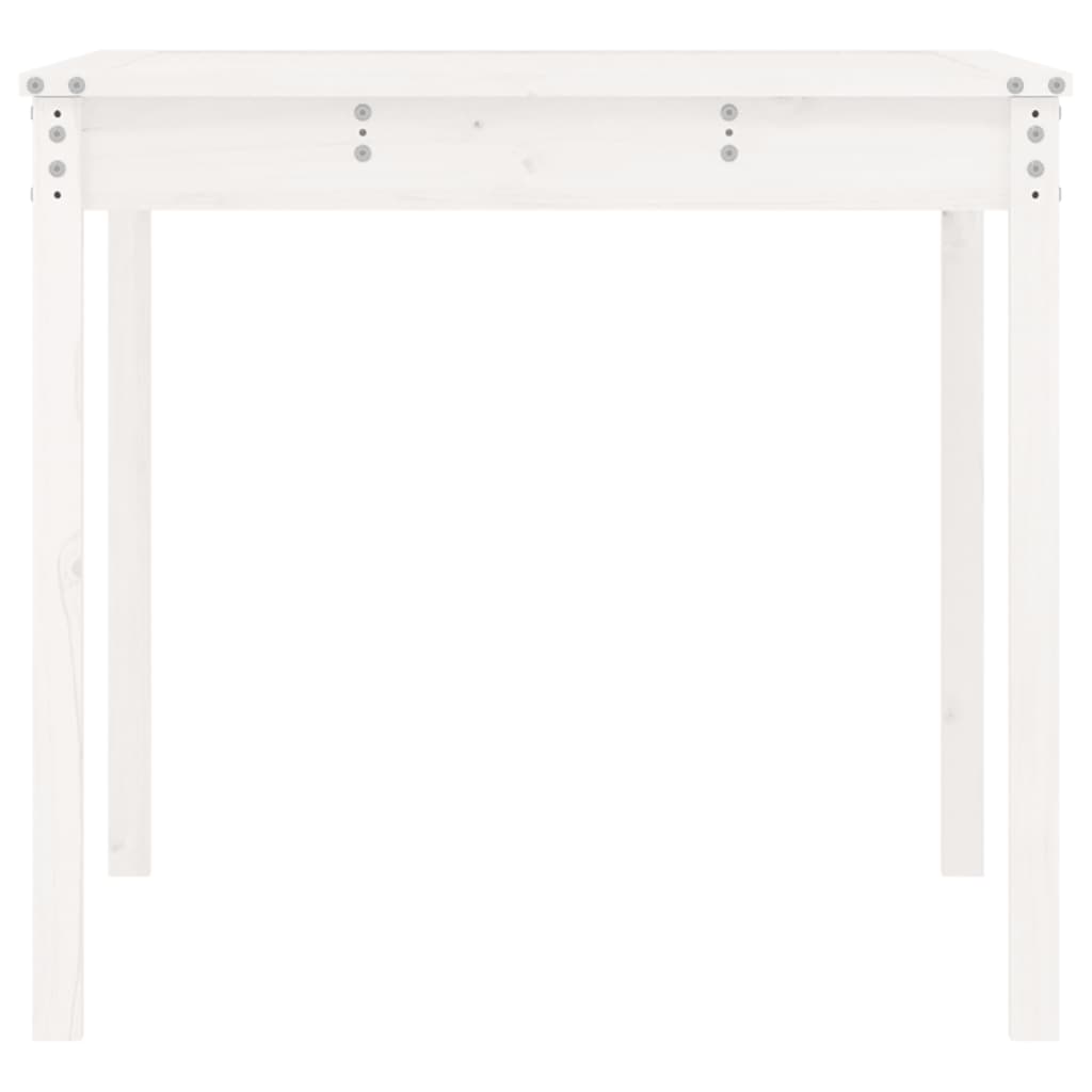 Gartentisch Weiß 121x82,5x76 cm Massivholz Kiefer