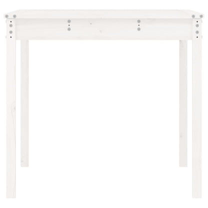Gartentisch Weiß 121x82,5x76 cm Massivholz Kiefer