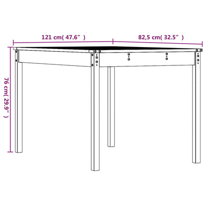 Havebord 121x82,5x76 cm massivt douglasgrantræ
