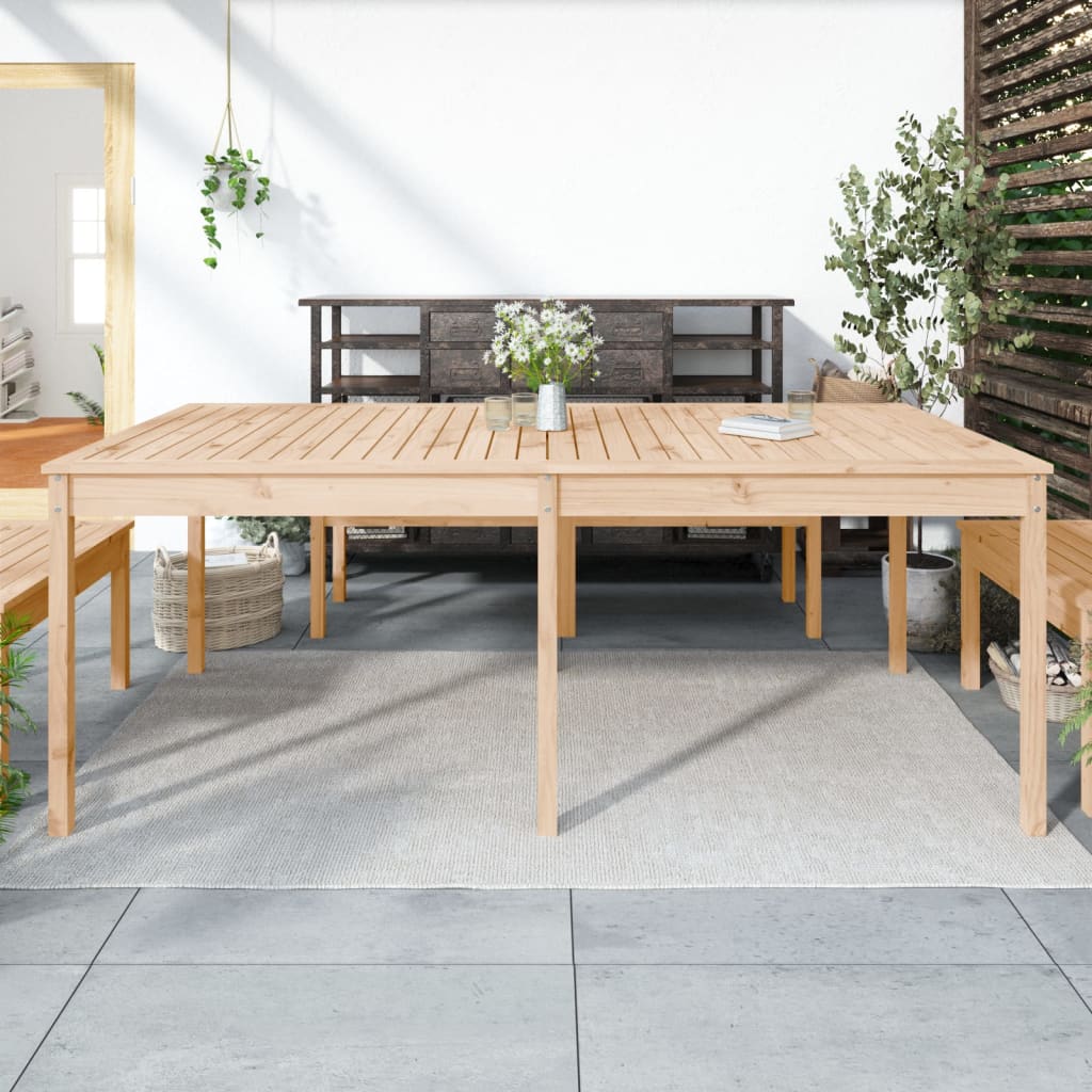 Havebord 203,5x100x76 cm massivt fyrretræ