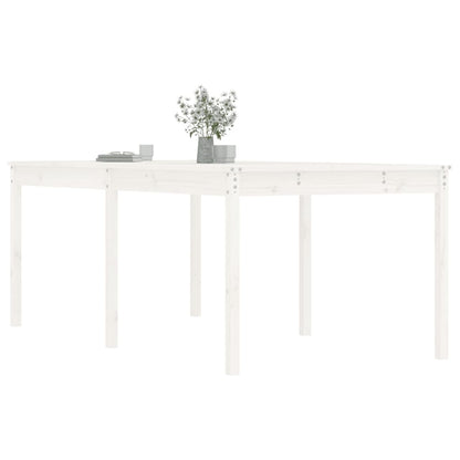 Gartentisch Weiß 203,5x100x76 cm Massivholz Kiefer