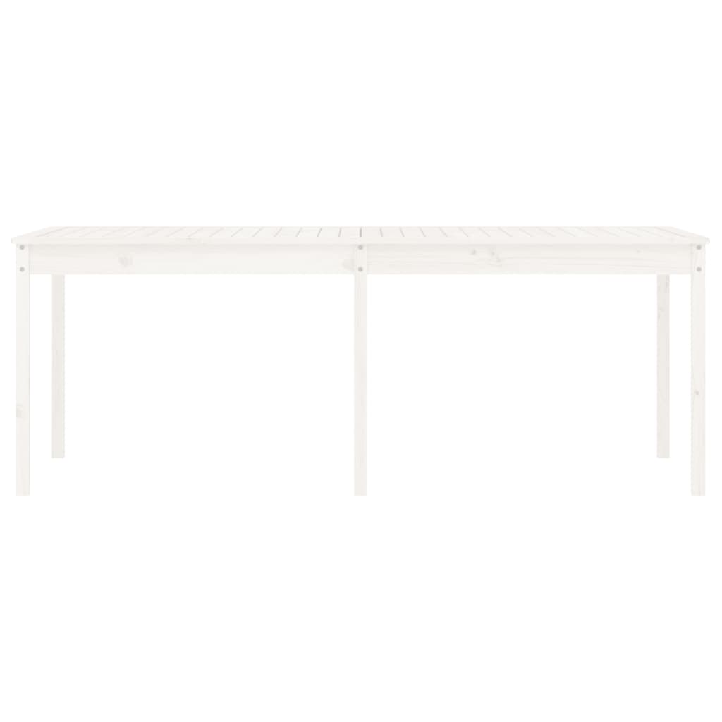 Gartentisch Weiß 203,5x100x76 cm Massivholz Kiefer