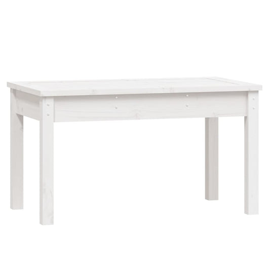 Gartenbank Weiß 80x44x45 cm Massivholz Kiefer