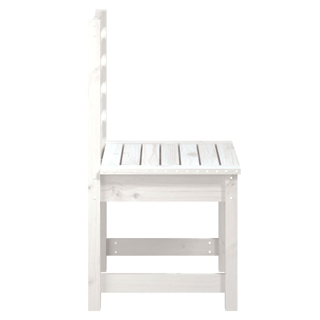 Havestole 2 stk Hvid 50x48x91,5 cm Massiv Fyr