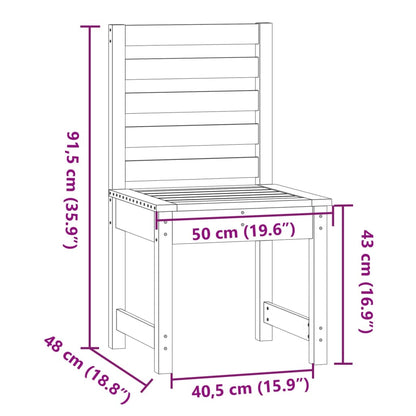 Havestole 2 stk Hvid 50x48x91,5 cm Massiv Fyr