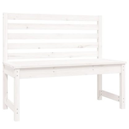 Gartenbank Weiß 109 cm Massivholz Kiefer