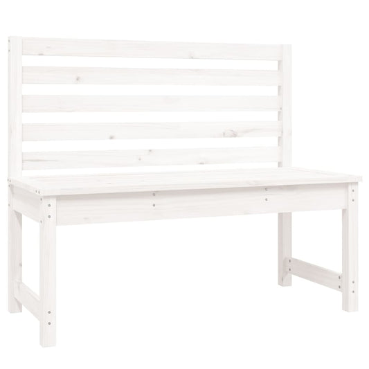 Gartenbank Weiß 109 cm Massivholz Kiefer
