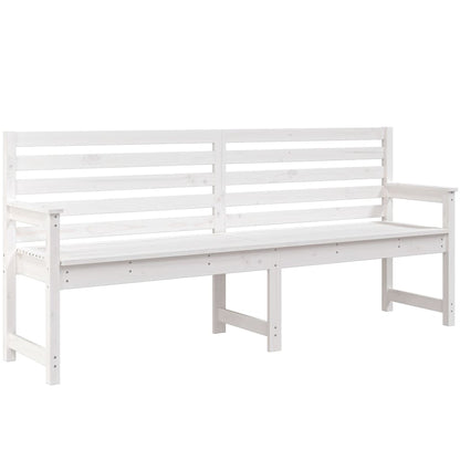 Gartenbank Weiß 203,5x48x91,5 cm Massivholz Kiefer
