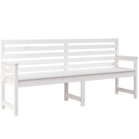 Gartenbank Weiß 203,5x48x91,5 cm Massivholz Kiefer