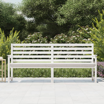 Gartenbank Weiß 203,5x48x91,5 cm Massivholz Kiefer