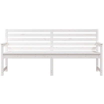 Gartenbank Weiß 203,5x48x91,5 cm Massivholz Kiefer