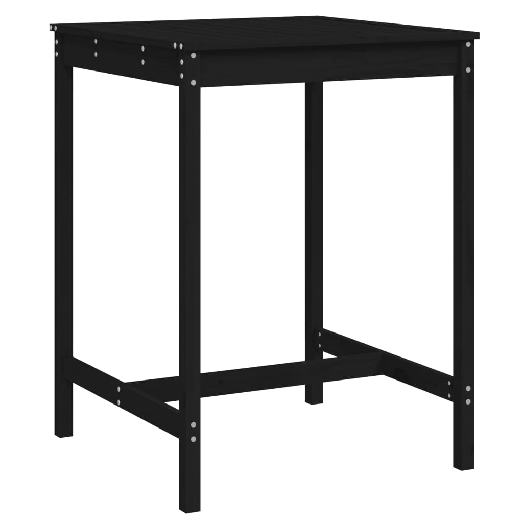 Gartentisch Schwarz 82,5x82,5x110 cm Massivholz Kiefer