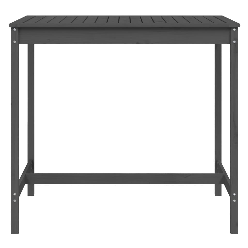 Gartentisch Grau 121x82,5x110 cm Massivholz Kiefer