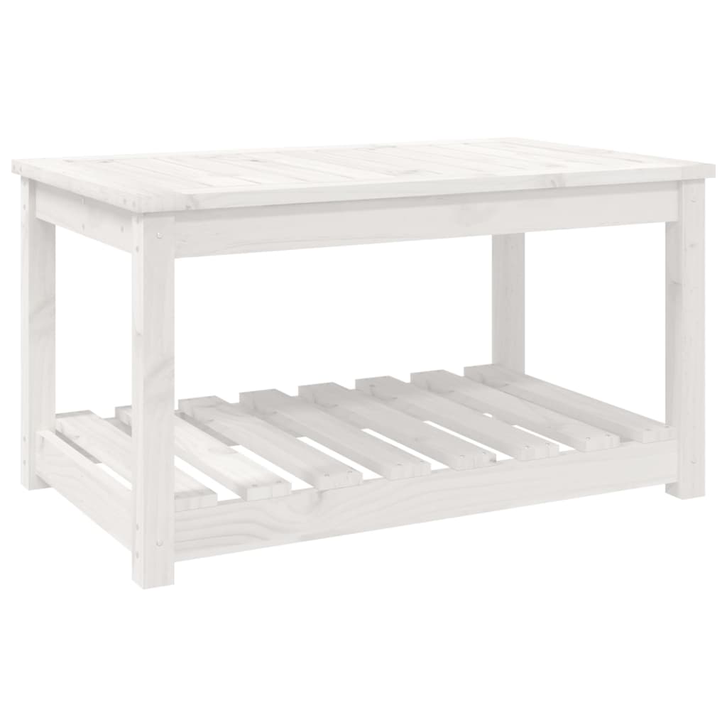 Havebord Hvid 82,5x50,5x45 cm Massiv Fyrretræ