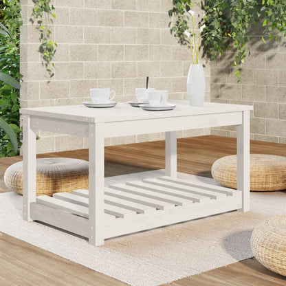 Havebord Hvid 82,5x50,5x45 cm Massiv Fyrretræ