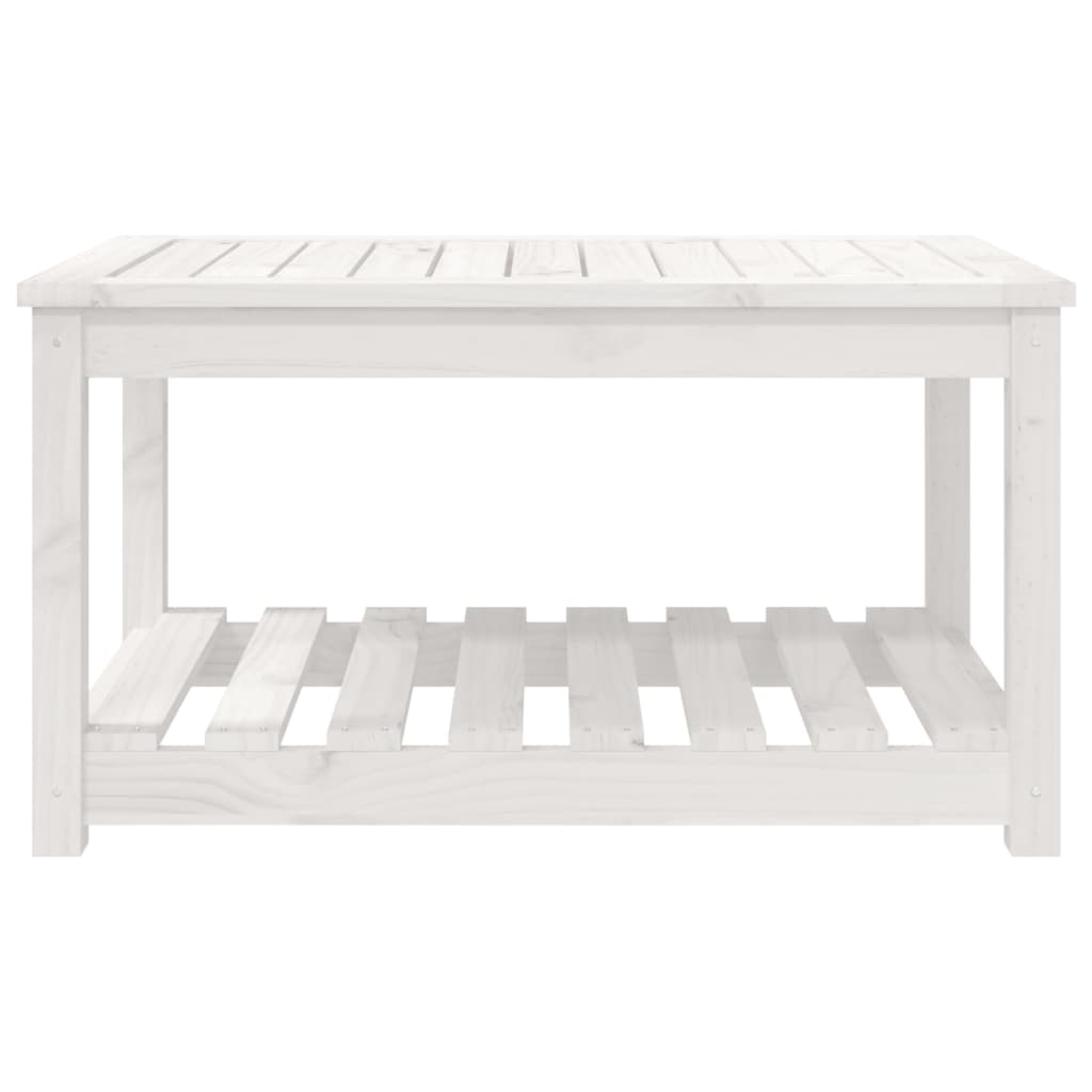 Havebord Hvid 82,5x50,5x45 cm Massiv Fyrretræ