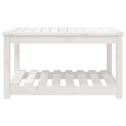 Havebord Hvid 82,5x50,5x45 cm Massiv Fyrretræ