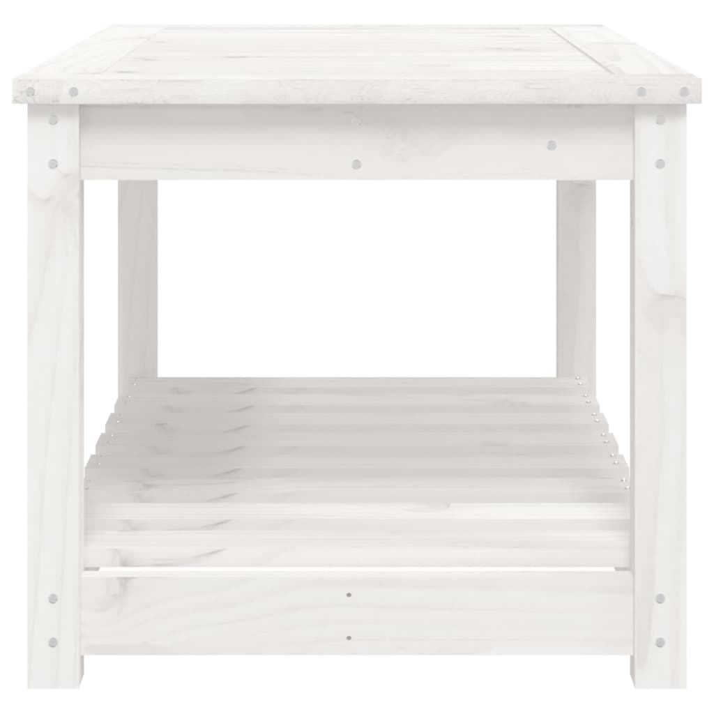 Havebord Hvid 82,5x50,5x45 cm Massiv Fyrretræ