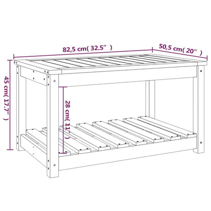 Havebord Hvid 82,5x50,5x45 cm Massiv Fyrretræ