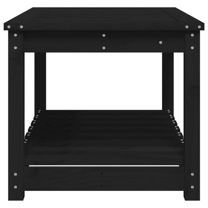Gartentisch Schwarz 82,5x50,5x45 cm Massivholz Kiefer