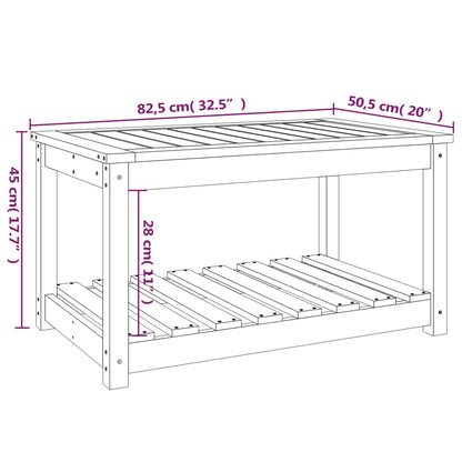 Gartentisch Schwarz 82,5x50,5x45 cm Massivholz Kiefer