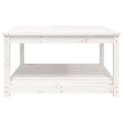 Gartentisch Weiß 82,5x82,5x45 cm Massivholz Kiefer