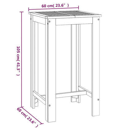Garten-Bartisch 60x60x105 cm Massivholz Akazie