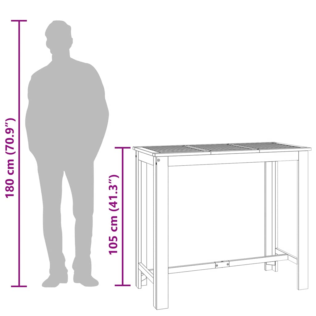 Garten-Bartisch 120x60x105 cm Massivholz Akazie